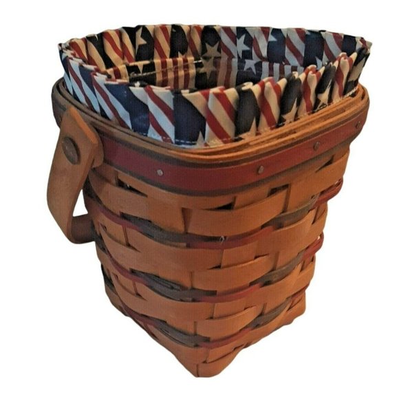 Longaberger 1995 All American Carry Along Basket Red White Blue Patriotic 6.5" T